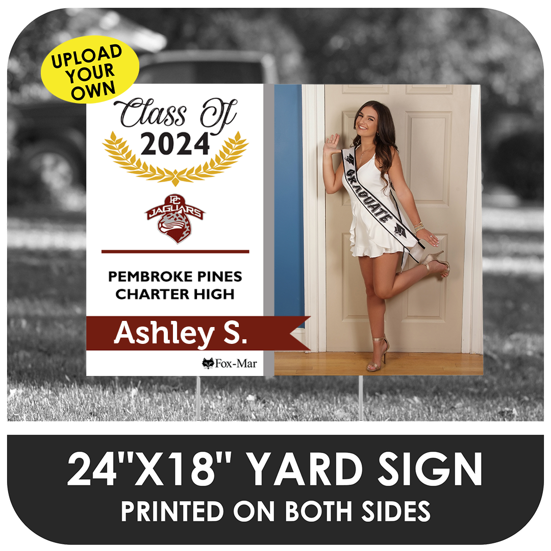 Pembroke Pines Charter High: Custom Photo & Name Yard Sign - Modern Design