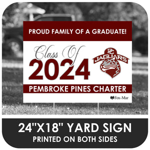 Pembroke Pines Charter High School Logo Yard Sign - Classic Design