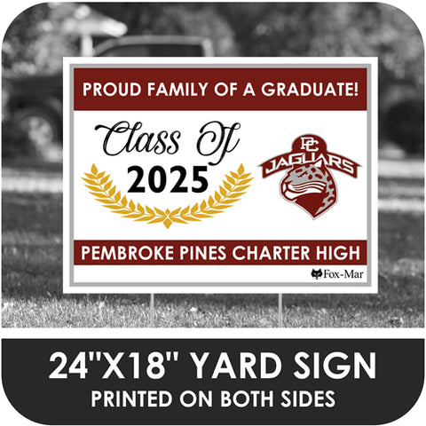 Pembroke Pines Charter High School Logo Yard Sign - Modern Design