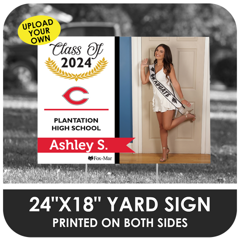 Plantation High: Custom Photo & Name Yard Sign - Modern Design