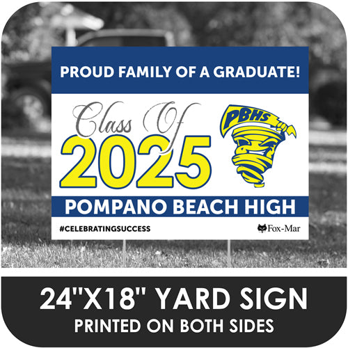 Pompano Beach School Logo Yard Sign - Classic Design
