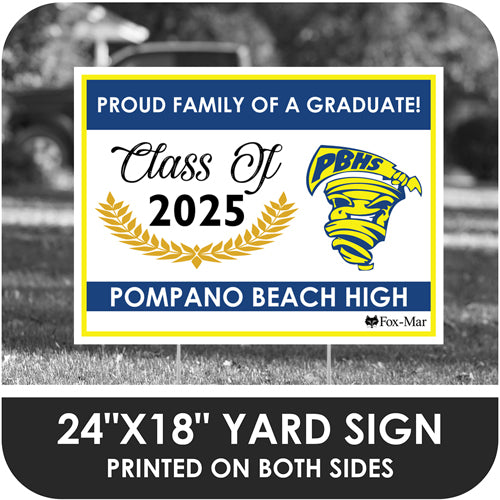 Pompano Beach School Logo Yard Sign - Modern Design
