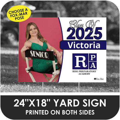 Rise Preparatory Academy: Fox-Mar Pose Yard Sign - Classic Design