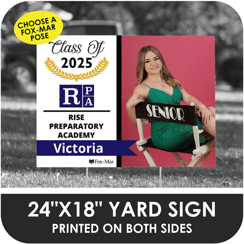 Rise Preparatory Academy: Fox-Mar Pose Yard Sign - Modern Design