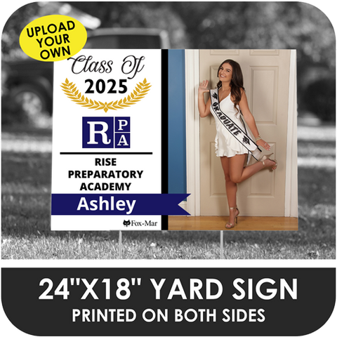 Rise Preparatory Academy: Custom Photo & Name Yard Sign - Modern Design