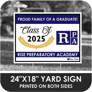 Rise Preparatory Academy School Logo Yard Sign - Modern Design