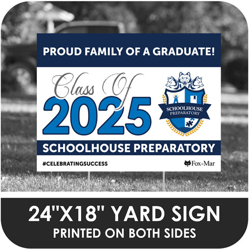 Schoolhouse Preparatory School Logo Yard Sign - Classic Design