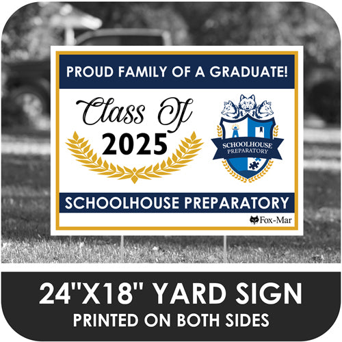 Schoolhouse Preparatory School Logo Yard Sign - Modern Design