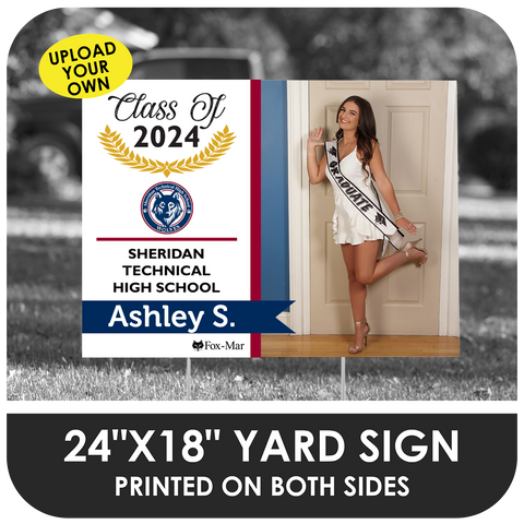Sheridan Technical High: Custom Photo & Name Yard Sign - Modern Design