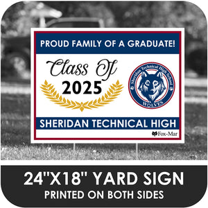 Sheridan Technical High School Logo Yard Sign - Modern Design