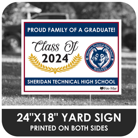 Sheridan Technical High School Logo Yard Sign - Modern Design