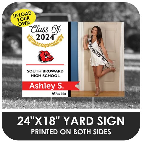 South Broward: Custom Photo & Name Yard Sign - Modern Design