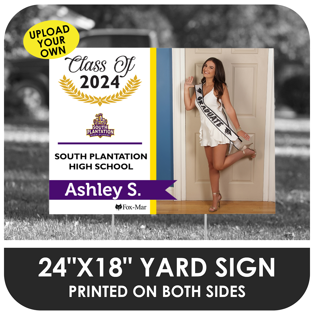 South Plantation: Custom Photo & Name Yard Sign - Modern Design