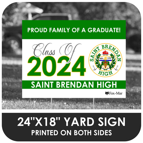 Saint Brendan High School Logo Yard Sign - Classic Design