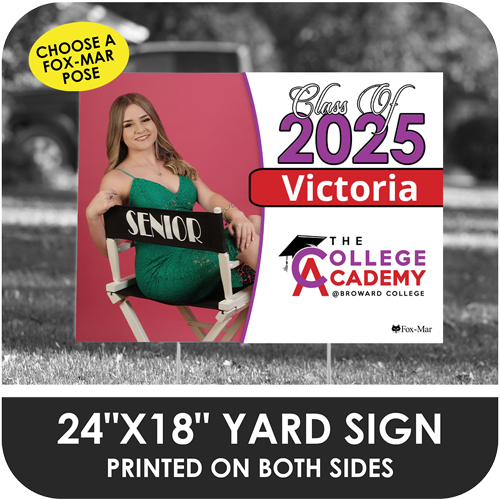 The College Academy at BC: Fox-Mar Pose Yard Sign - Classic Design