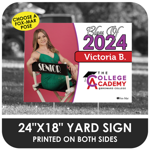 The College Academy at BC: Fox-Mar Pose Yard Sign - Classic Design