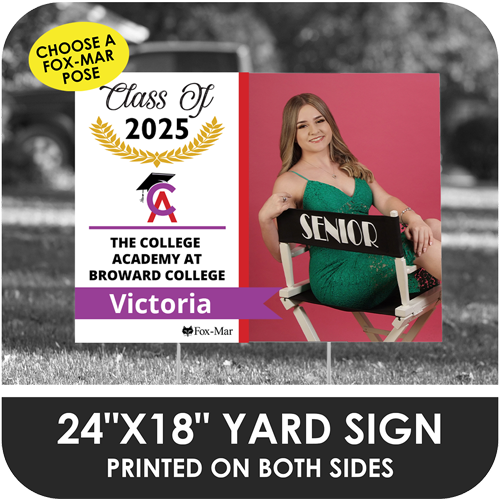The College Academy at BC: Fox-Mar Pose Yard Sign - Modern Design