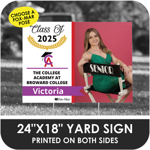 The College Academy at BC: Fox-Mar Pose Yard Sign - Modern Design