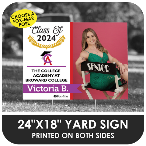 The College Academy at BC: Fox-Mar Pose Yard Sign - Modern Design