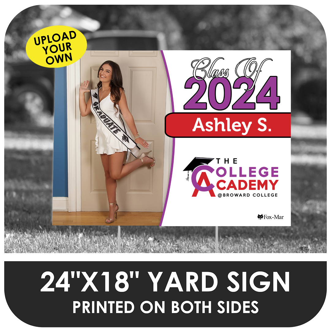 The College Academy at BC: Custom Photo & Name Yard Sign - Classic Design
