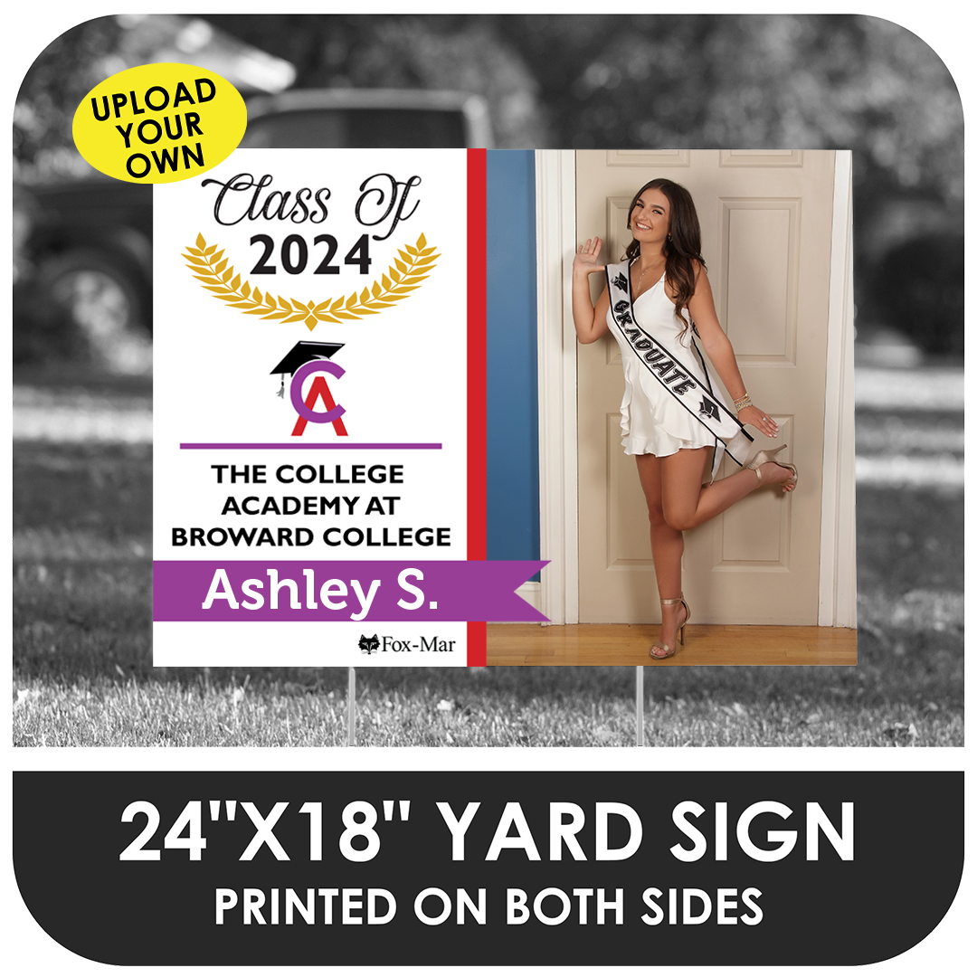 The College Academy at BC: Custom Photo & Name Yard Sign - Modern Design