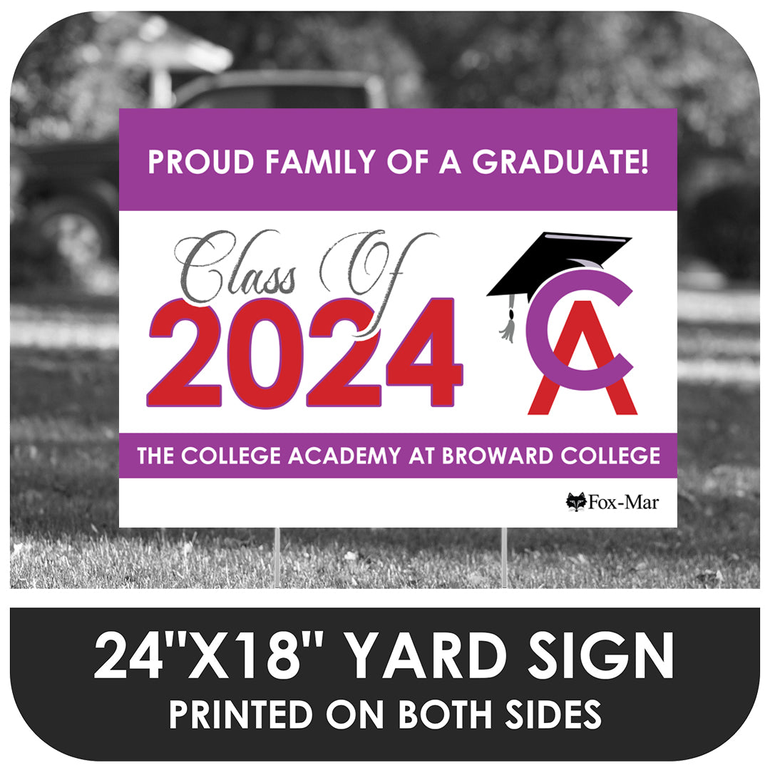 The College Academy at BC School Logo Yard Sign - Classic Design