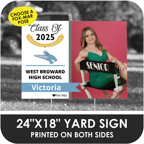 West Broward High: Fox-Mar Pose Yard Sign - Modern Design