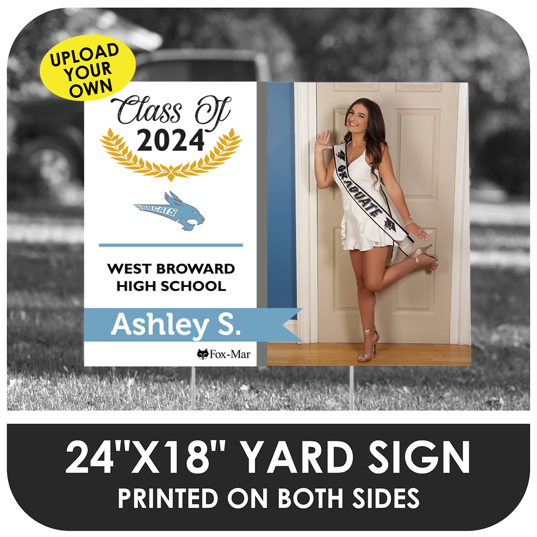 West Broward High: Custom Photo & Name Yard Sign - Modern Design