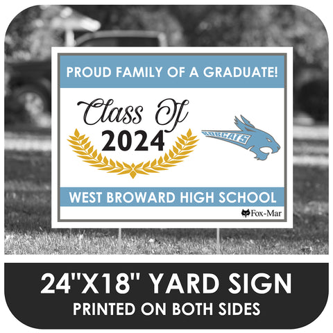 West Broward High School Logo Yard Sign - Modern Design