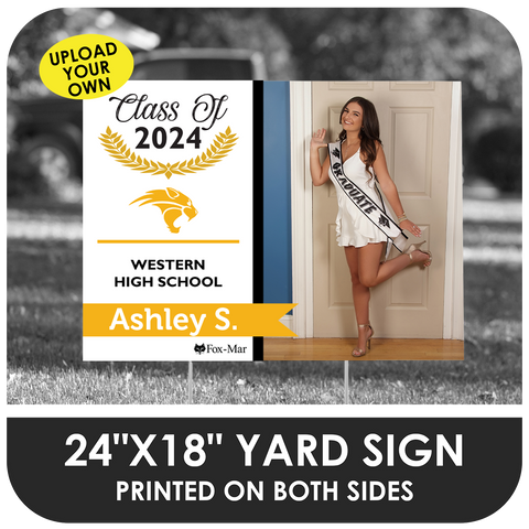 Western High: Custom Photo & Name Yard Sign - Modern Design
