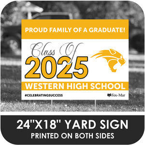 Western High School Logo Yard Sign - Classic Design