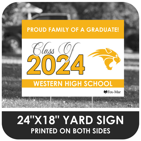 Western High School Logo Yard Sign - Classic Design