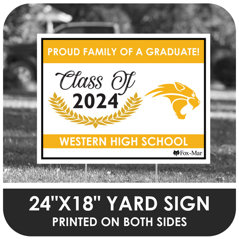 Western High School Logo Yard Sign - Modern Design