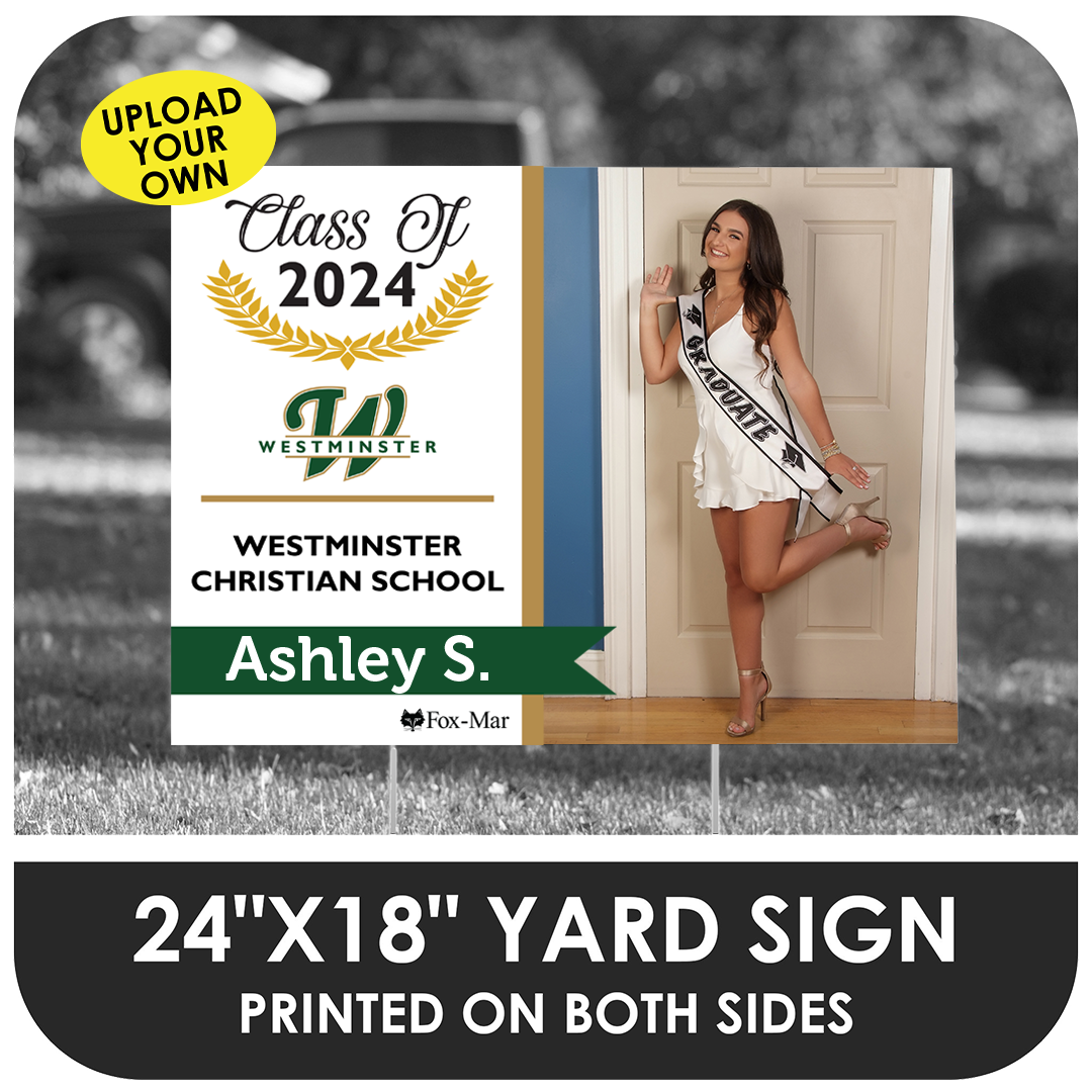 Westminster Christian: Custom Photo & Name Yard Sign - Modern Design