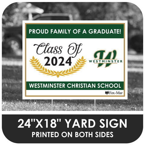 Westminster Christian School Logo Yard Sign - Modern Design