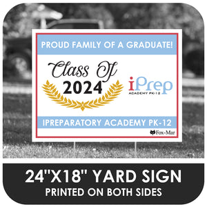 iPrep Academy School Logo Yard Sign - Modern Design